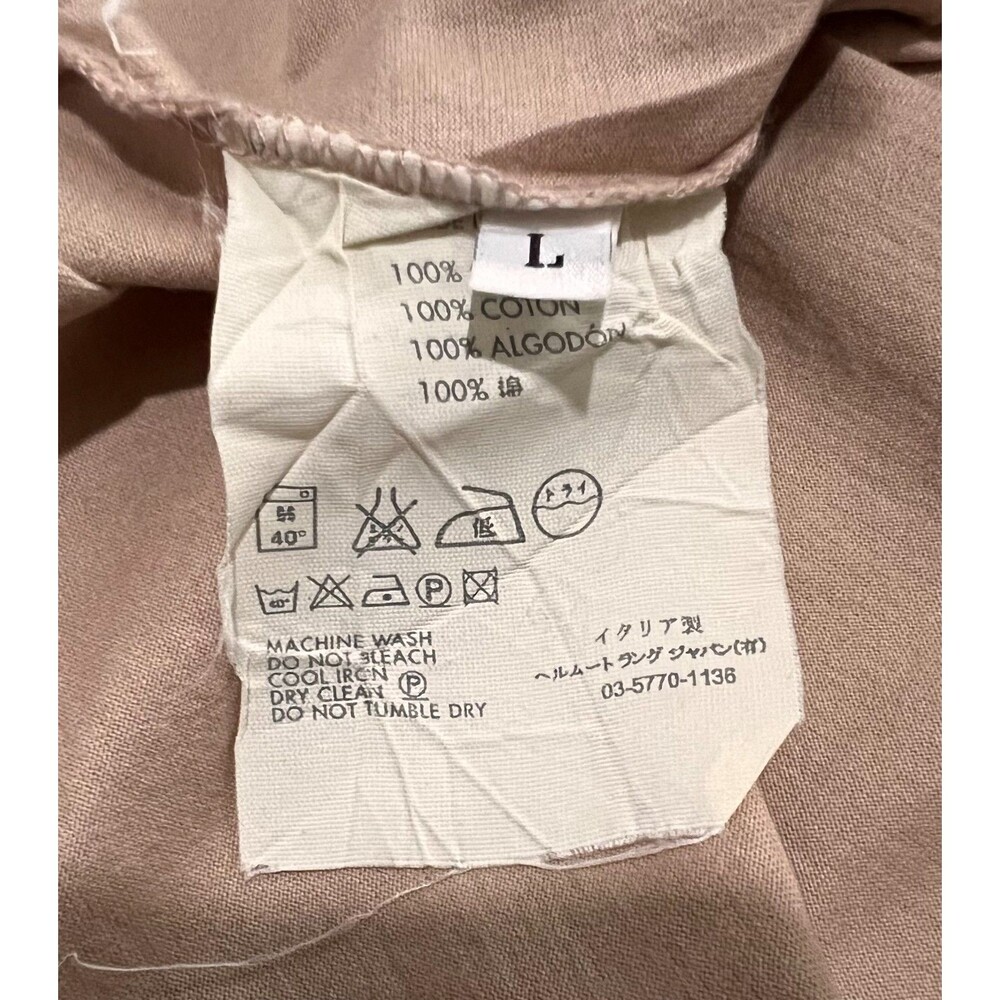 Helmut Lang Polo Shirt Made In Italy Beige Cotton L - Picture 3 of 11